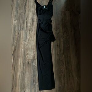 Diamonds To Spare Satin Maxi Dress - Black